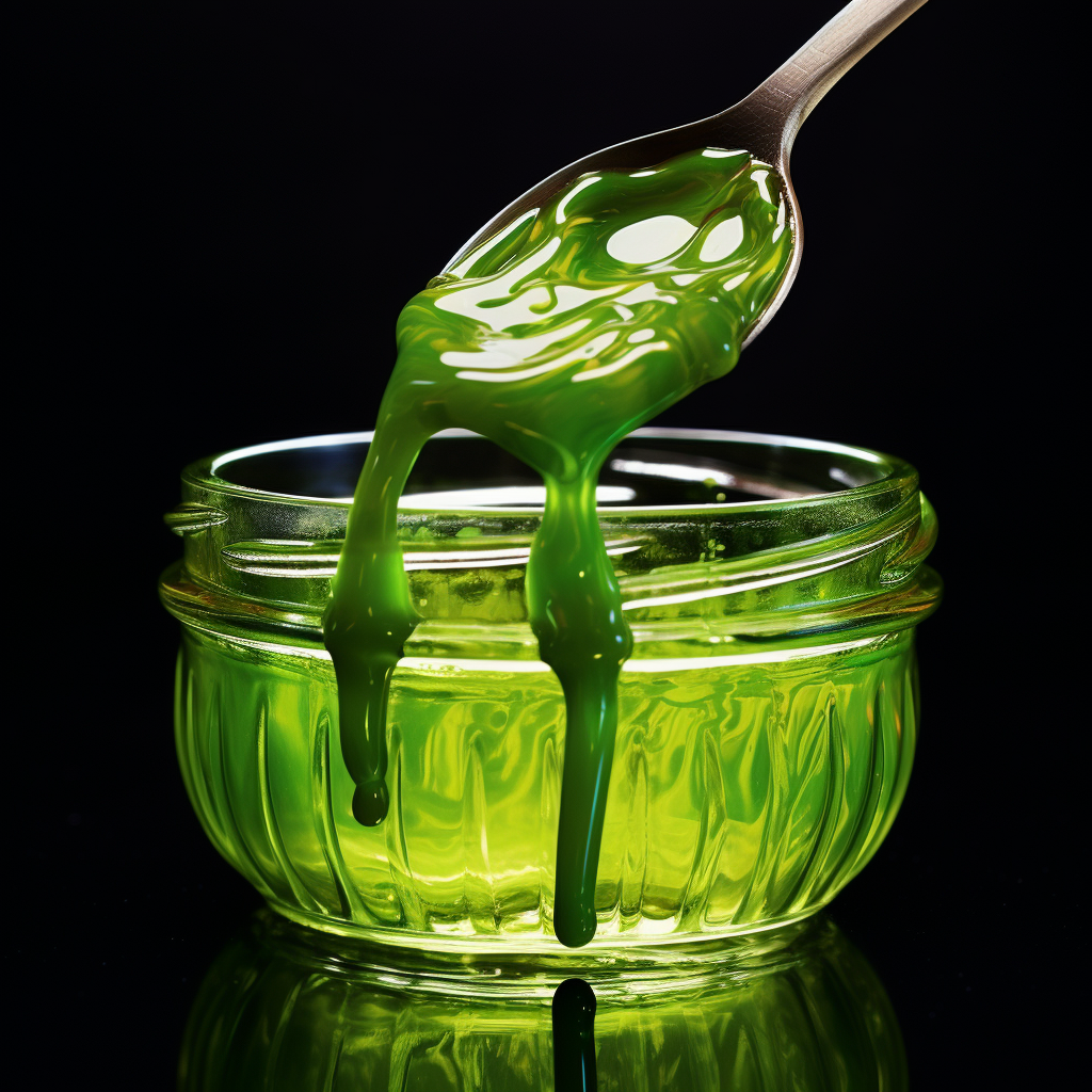 Green jam splash on white background