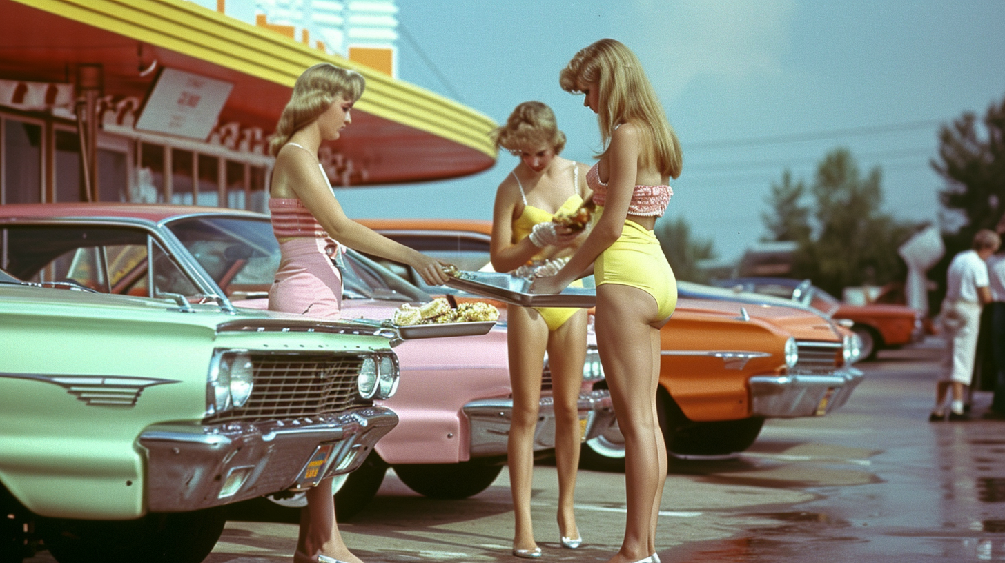 car hop waitresses in 1960s