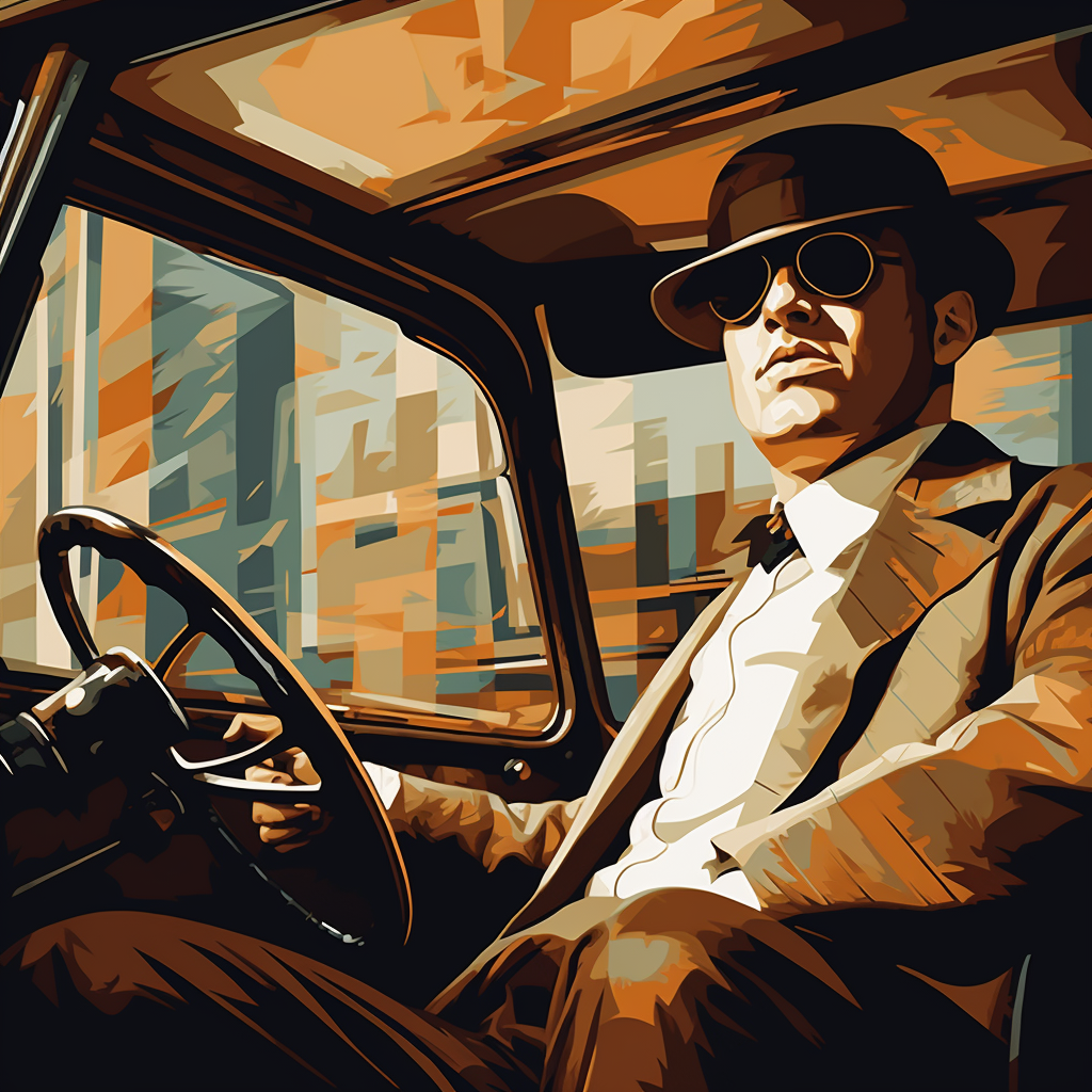 Retro driver man in vector art