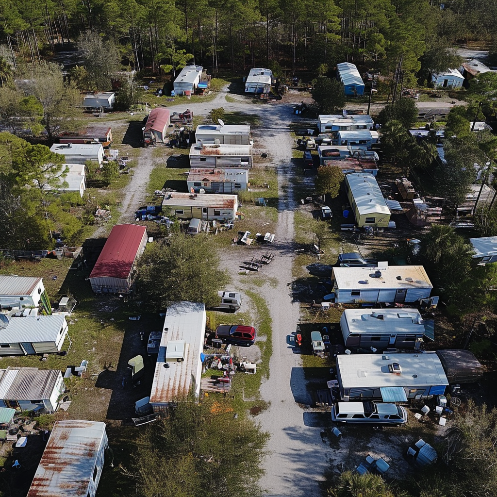 Drone photo of trailer park