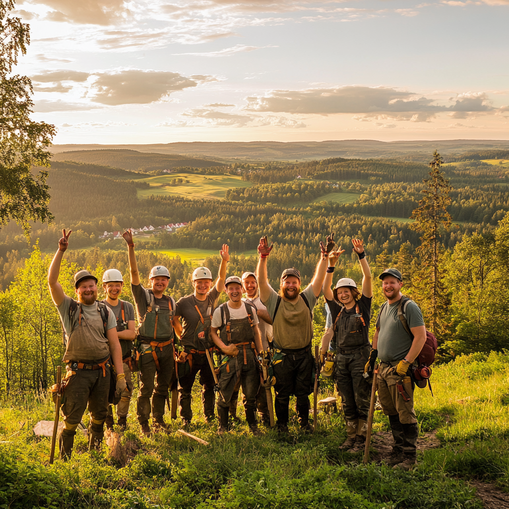 Dronninglund landscape with trailbuilders