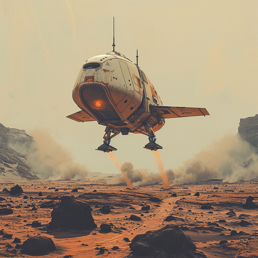 drop ship landing on Mars