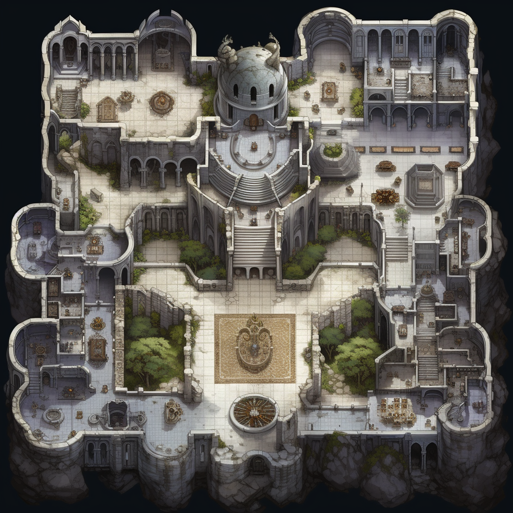 Drow Castle Map Illustration