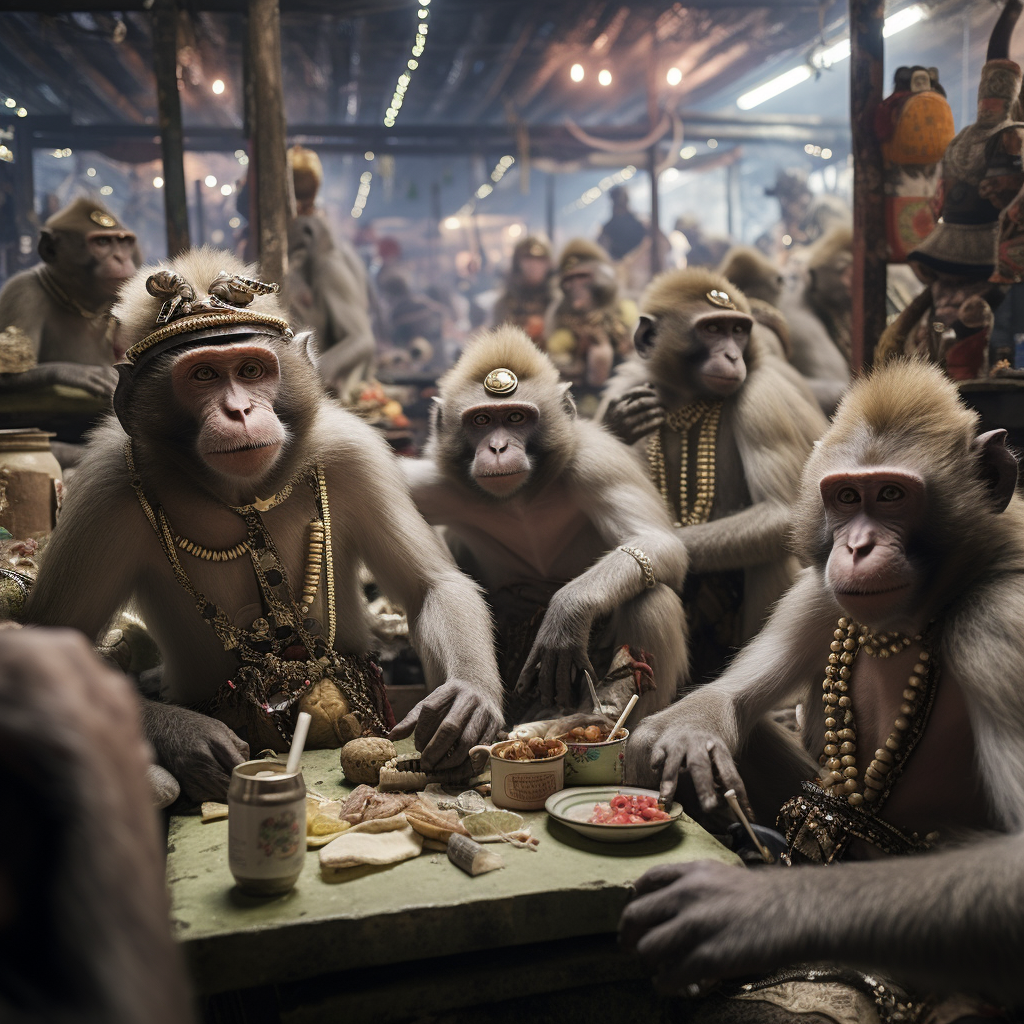 Monkeys detecting drugs at a festival