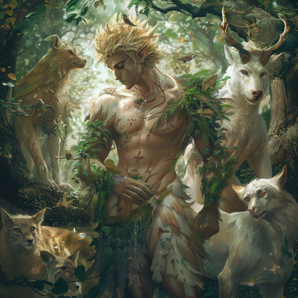 Adult male druid forest artwork