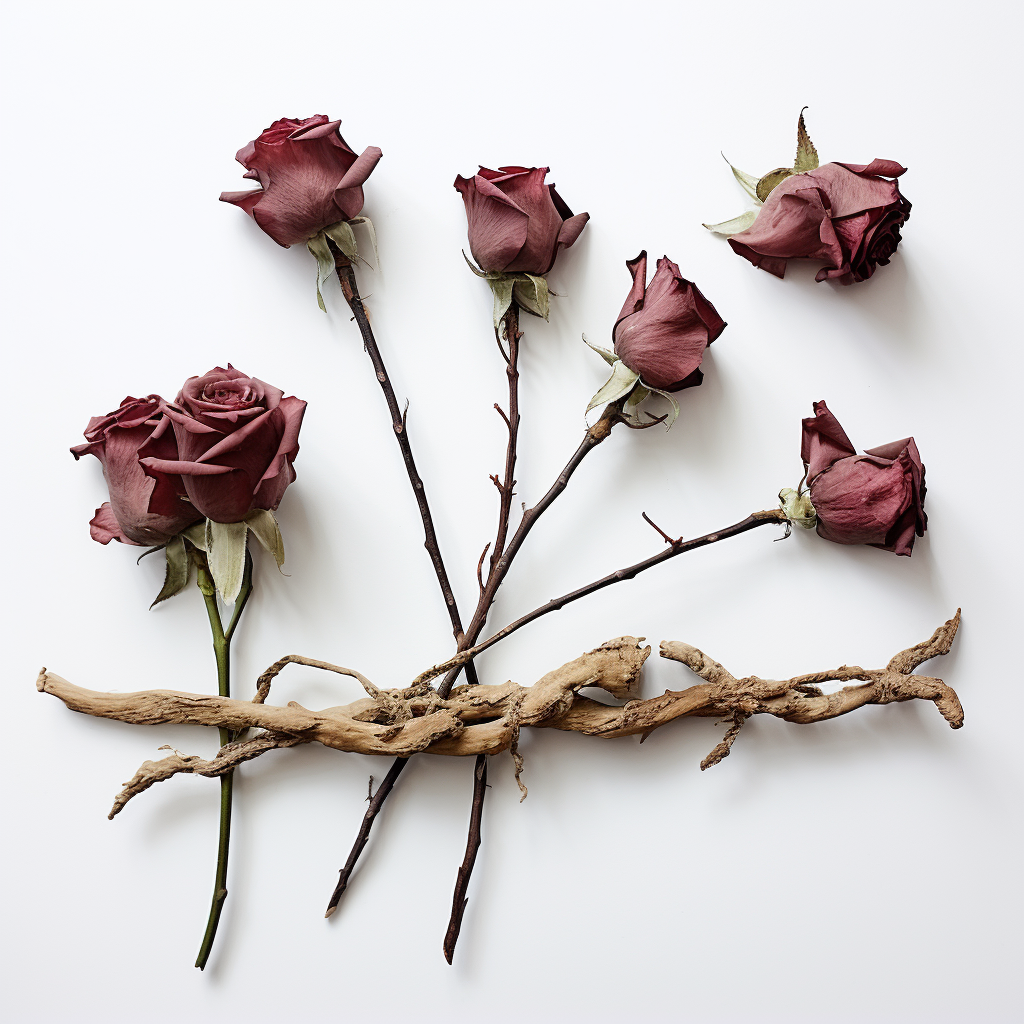 Dry Crown of Thorns with Dried Roses