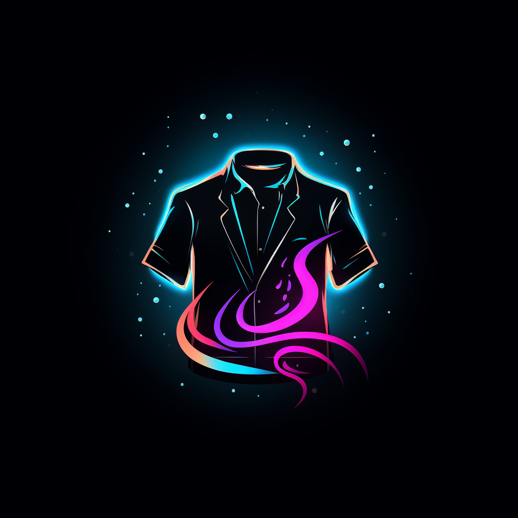 Black neon dry cleaning logo