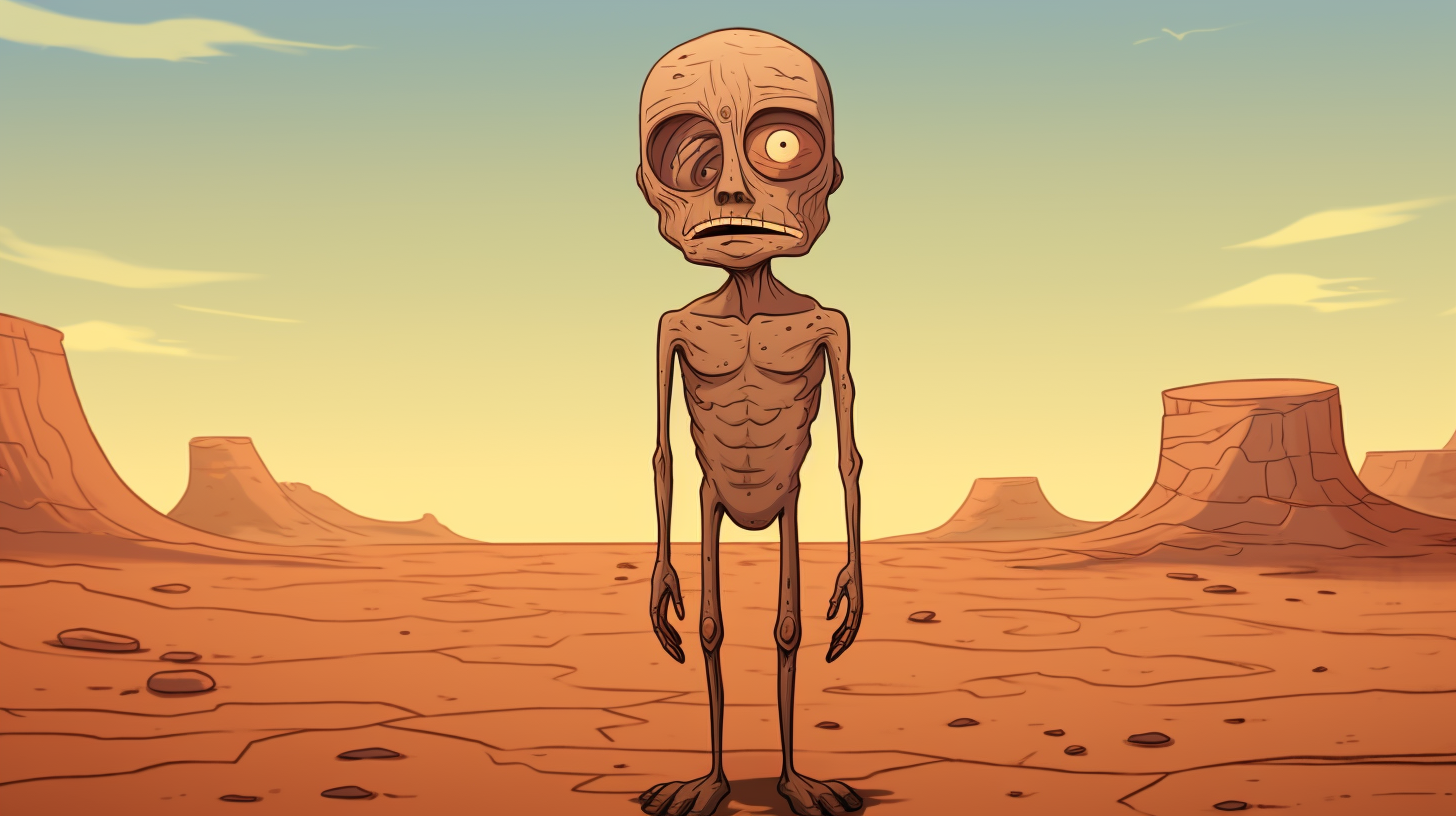 Dry Desert Skin Cartoon Person