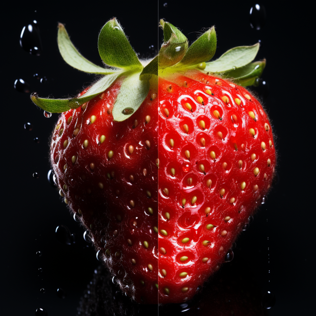 Dry and Wet Strawberry Picture