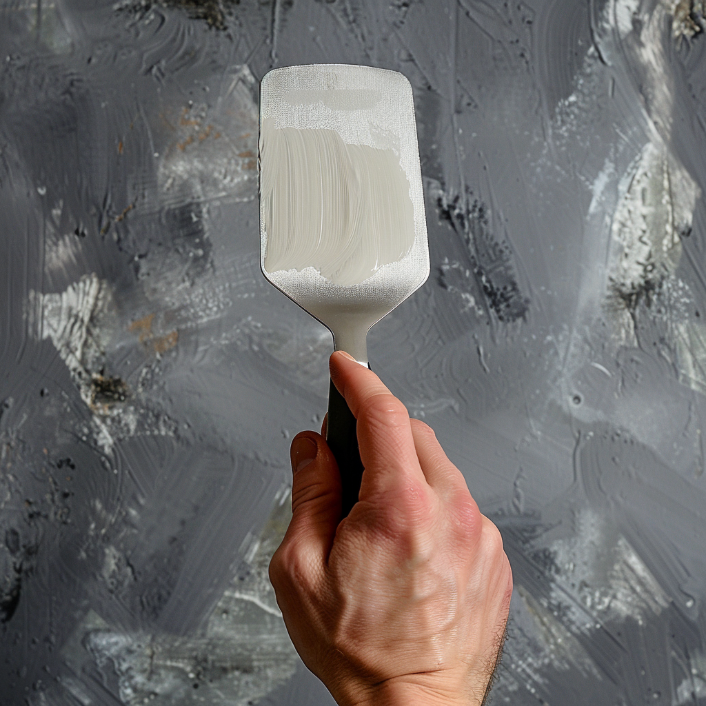 Drywall patch repair spatula hand