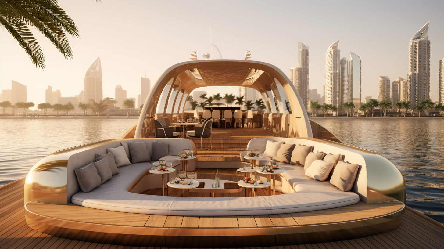 Inside view of Dubai Bay Boat