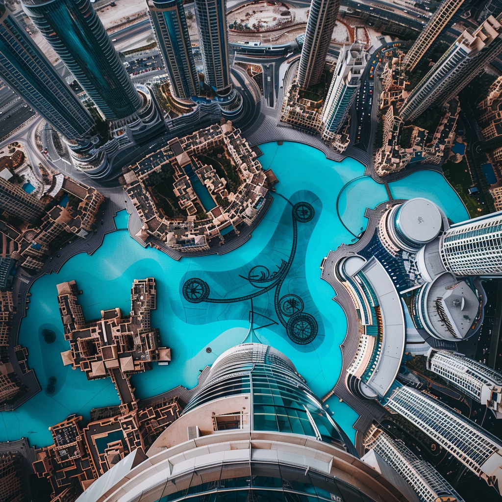 Dubai City Aerial View Daytime