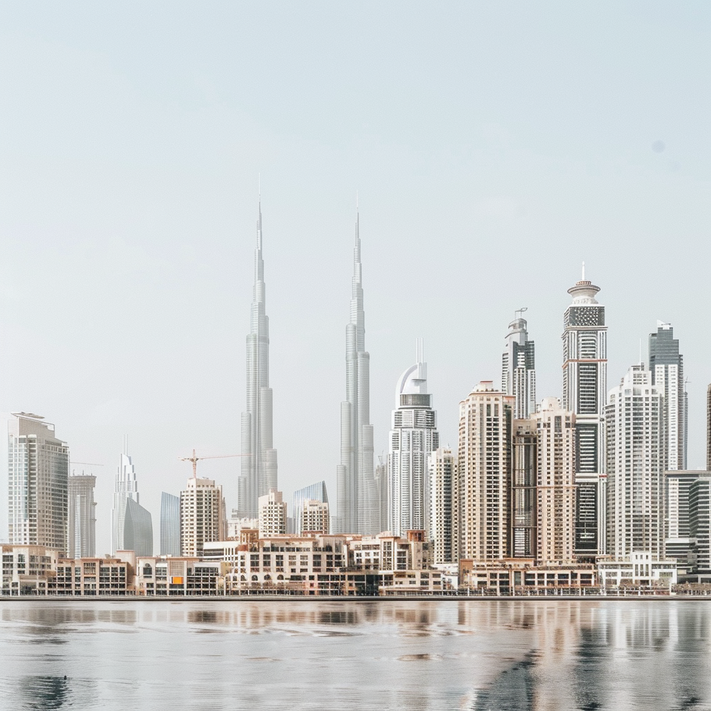 Dubai skyline downtown daytime view