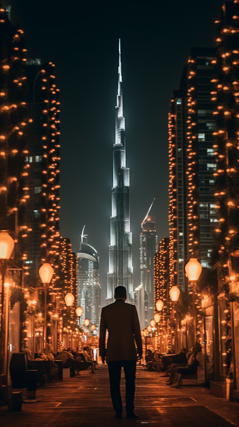 Digital art inspired Christmas scene in Dubai