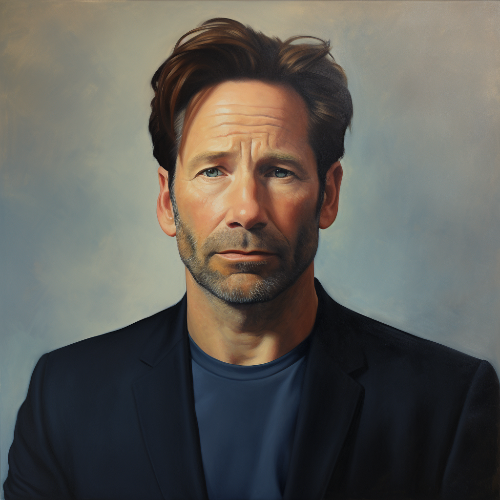 David Duchovny portrait in Dutch master style