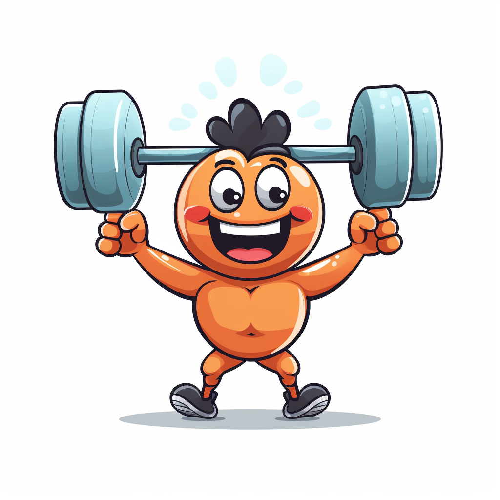 Simple Cartoon of Dumbbell on White