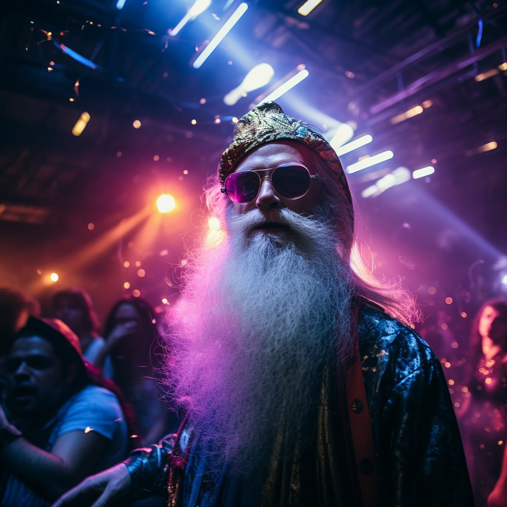 Dumbledore enjoying a wild warehouse rave