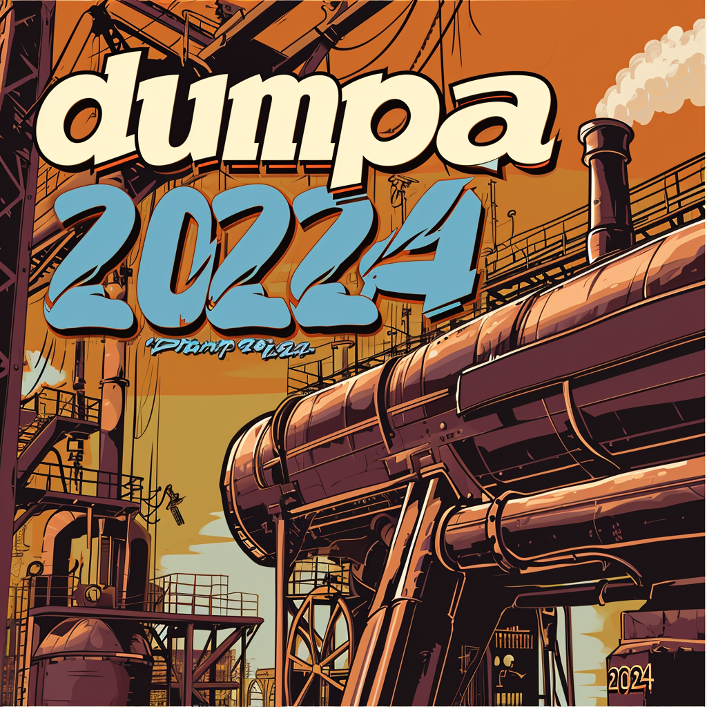 Pop art illustration of Dumppa 2024 chocolate factory