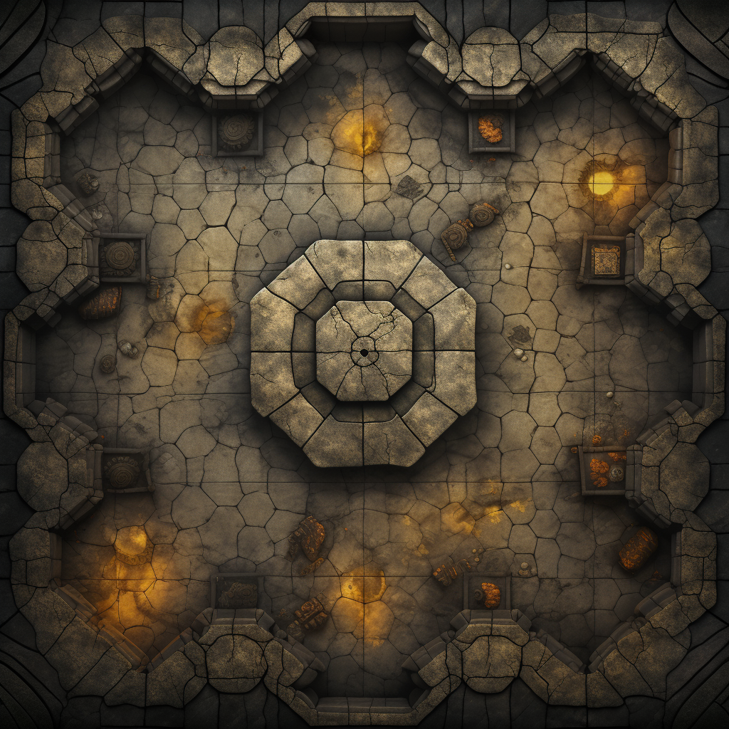 Hexagonal Grid on Dungeon Floor