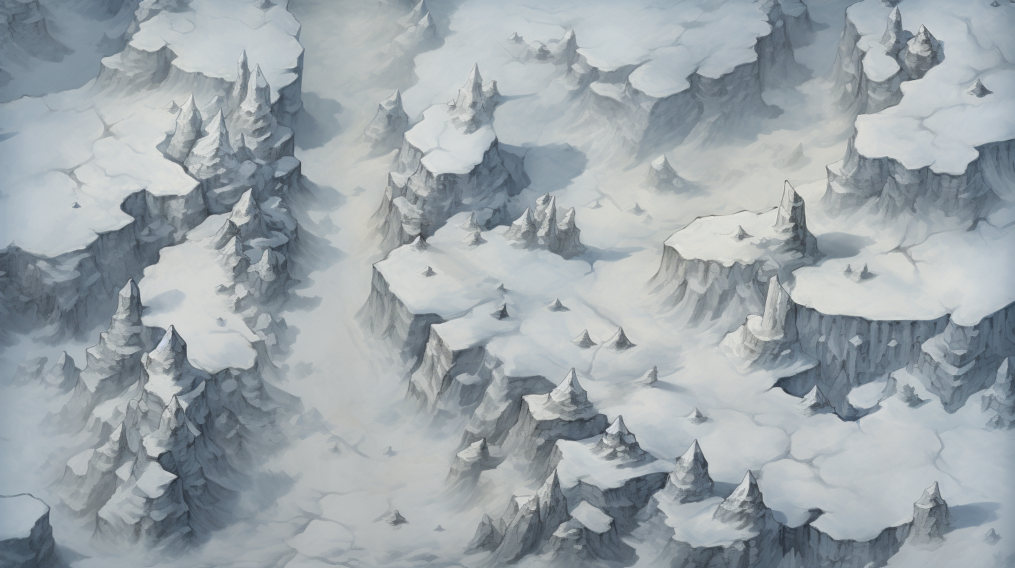 Snow-covered mountain summit battle in Dungeons & Dragons