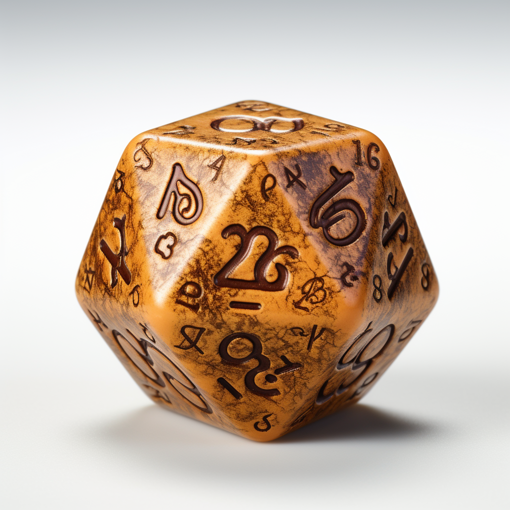 Dungeons and Dragons dice rolled a 20