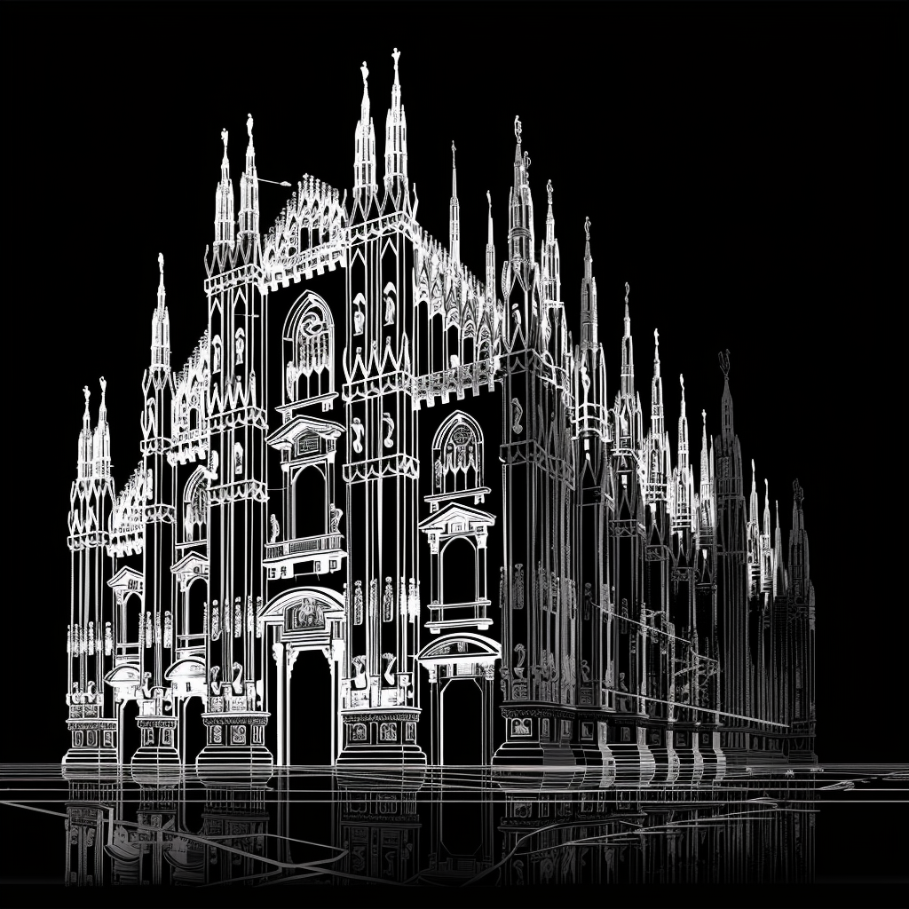 Milan Duomo White Lines Architecture