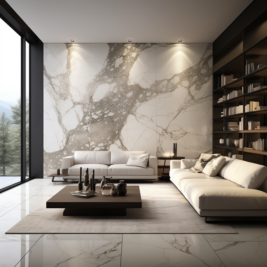 Durable porcelain slab for decorating spaces