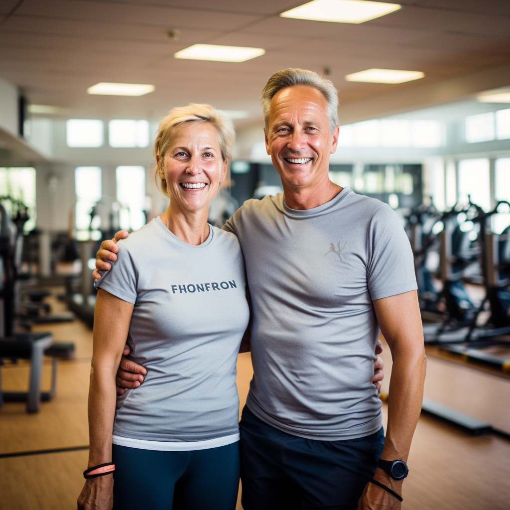 Dutch couple at lively gym