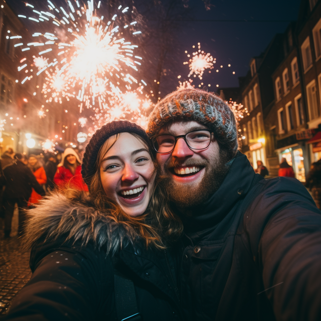 Dutch friends celebrating New Year in the Netherlands