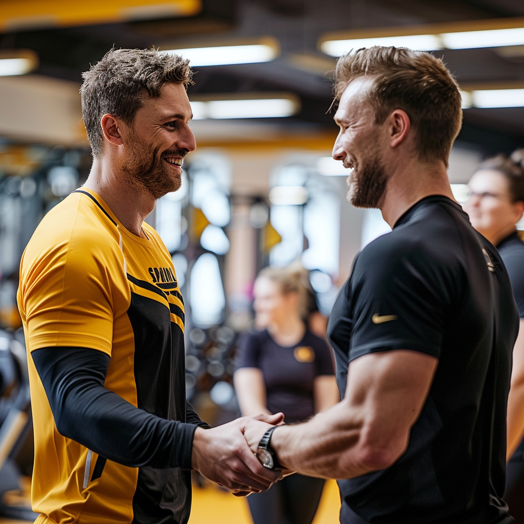 Dutch personal trainer gym handshake