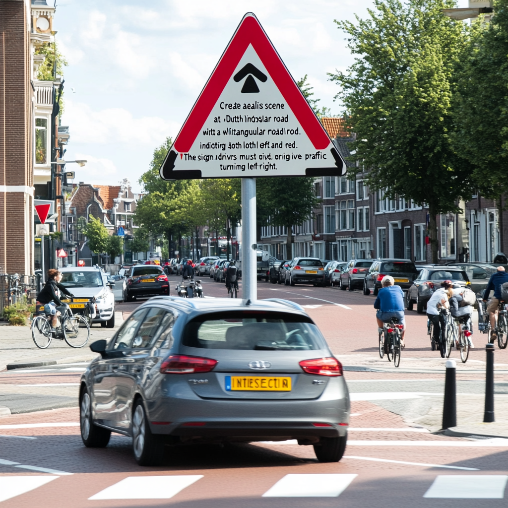 Dutch intersection road sign traffic