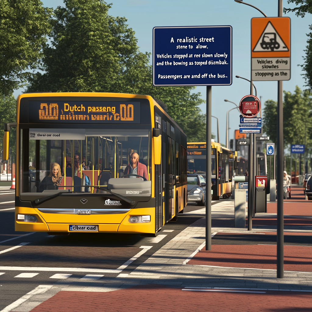 Dutch street scene with bus