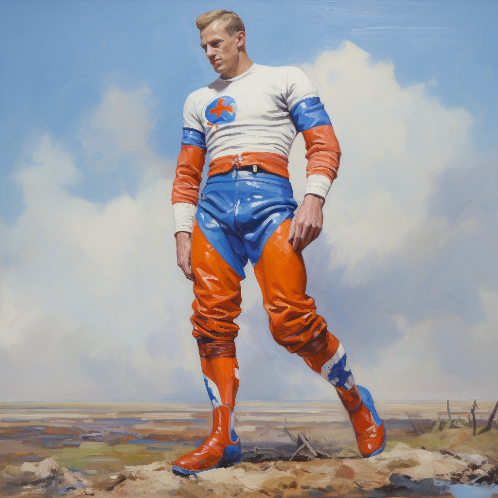 Dutch Superhero with Clogs and Colorful Outfit