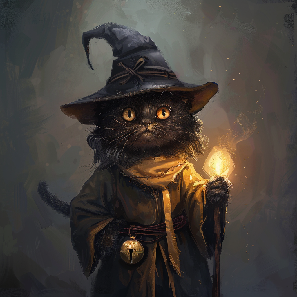 Dwarf Cat Sorcerer Dark Fantasy