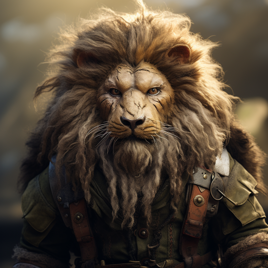 Dwarf in lion costume