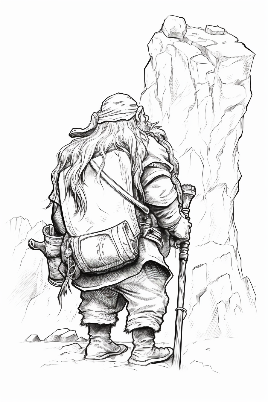 Brave dwarf warrior with shield and sword