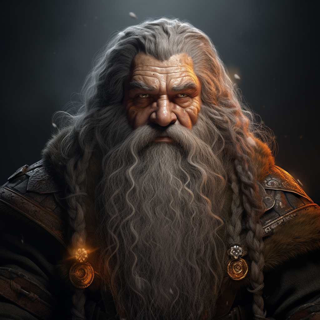 Realistic dwarf mage illustration