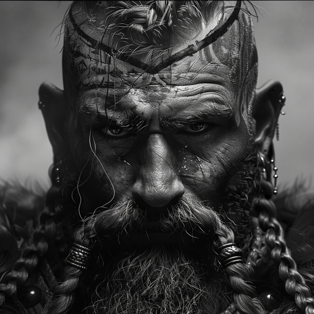 Dwarf warrior with stern look