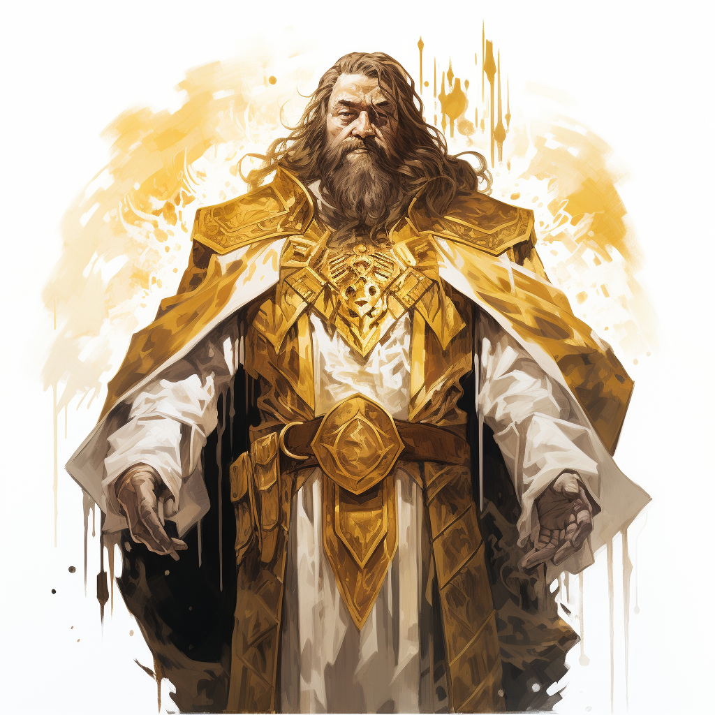 Dwarven Priest Portrait in Gold and Light