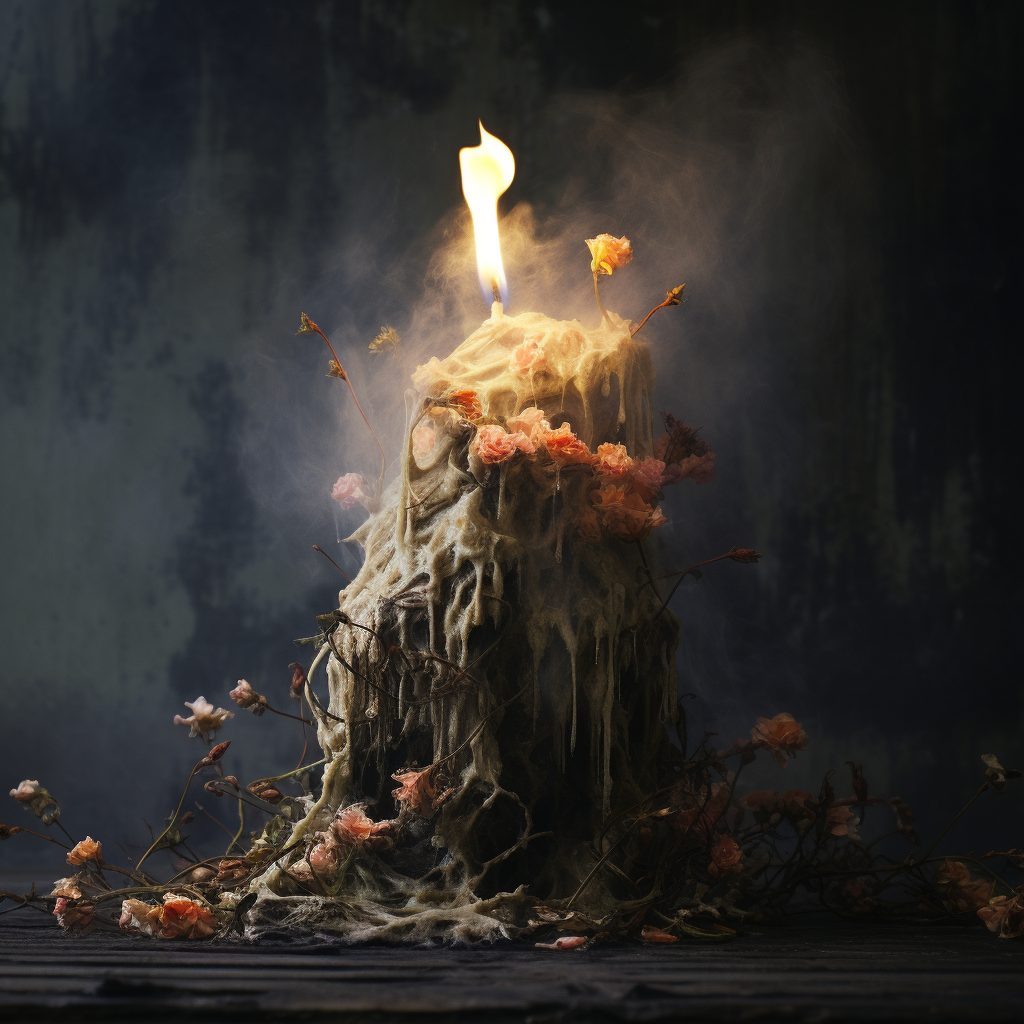 Image of a dying flame representing life's transience