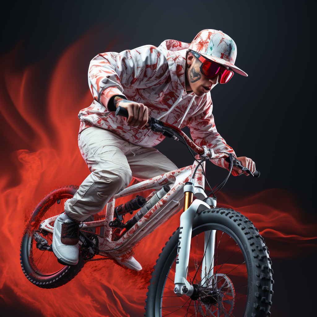 BMX bike performing dynamic postures