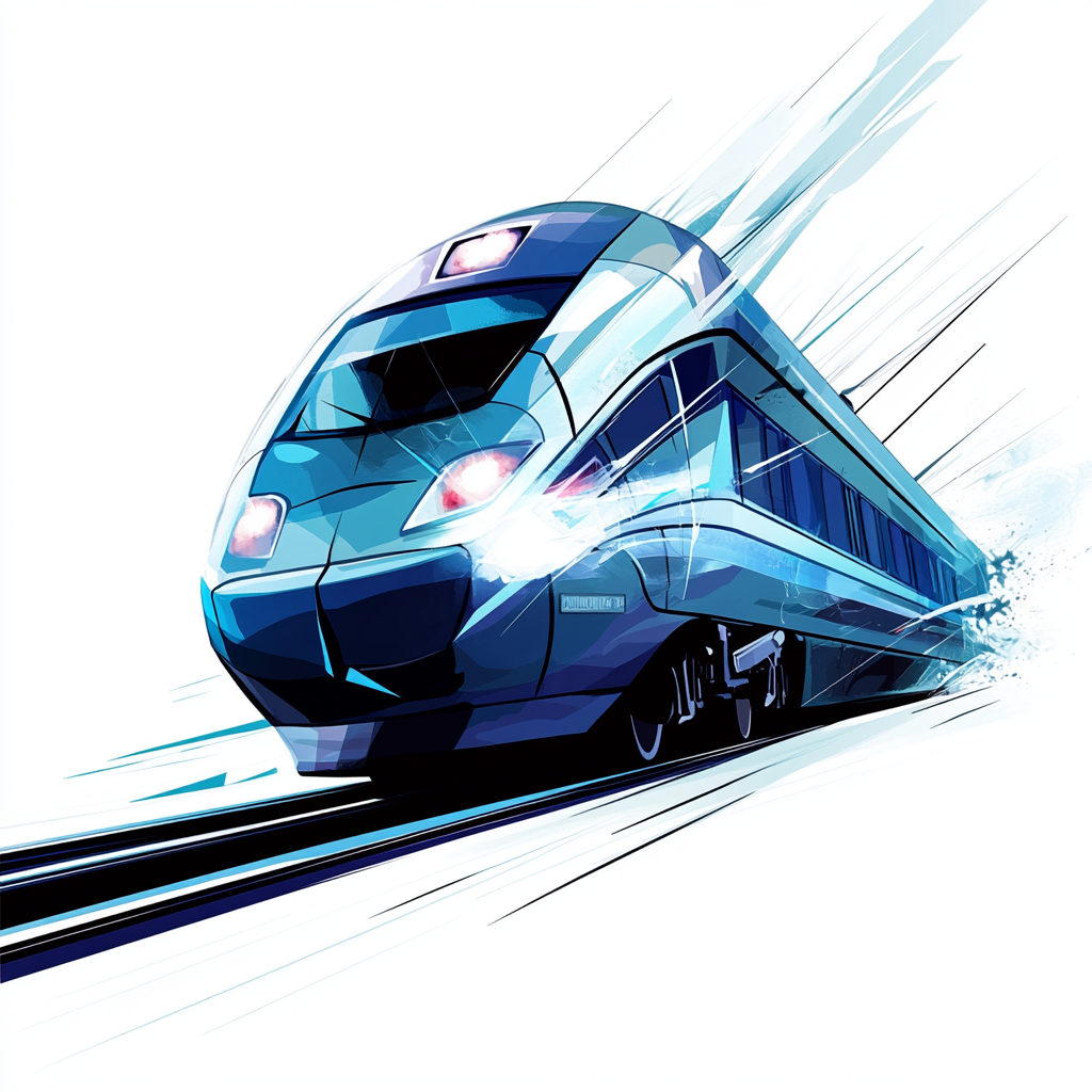 Train logo with determination and speed