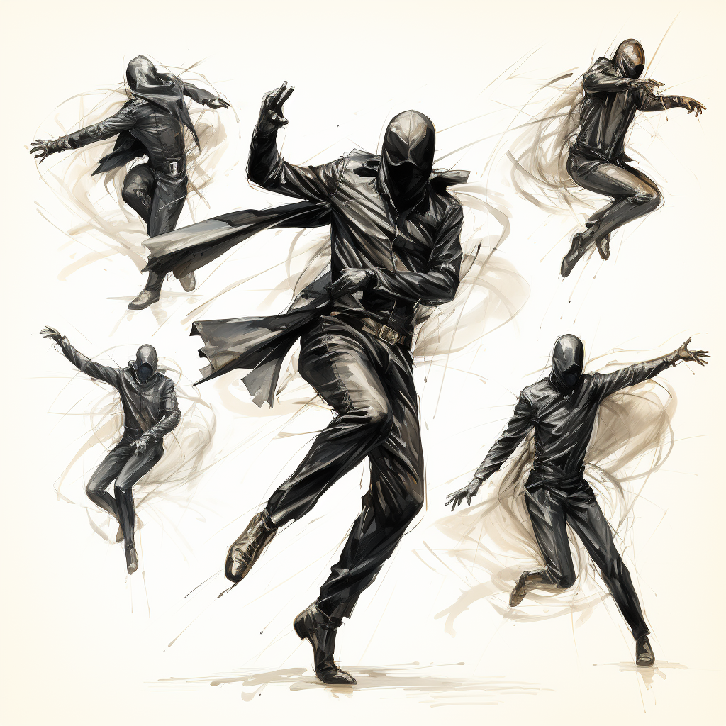 Mannequin in dynamic pose illustration