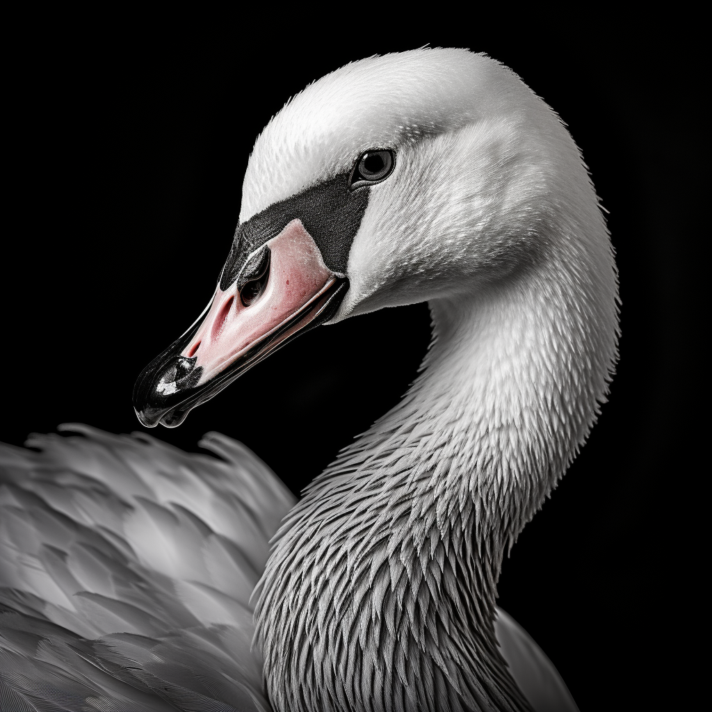 High-detail portrait of a swan