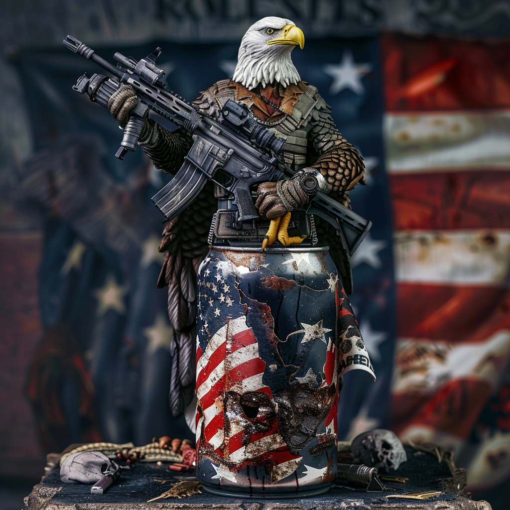 Bald Eagle AK47 Can Flag