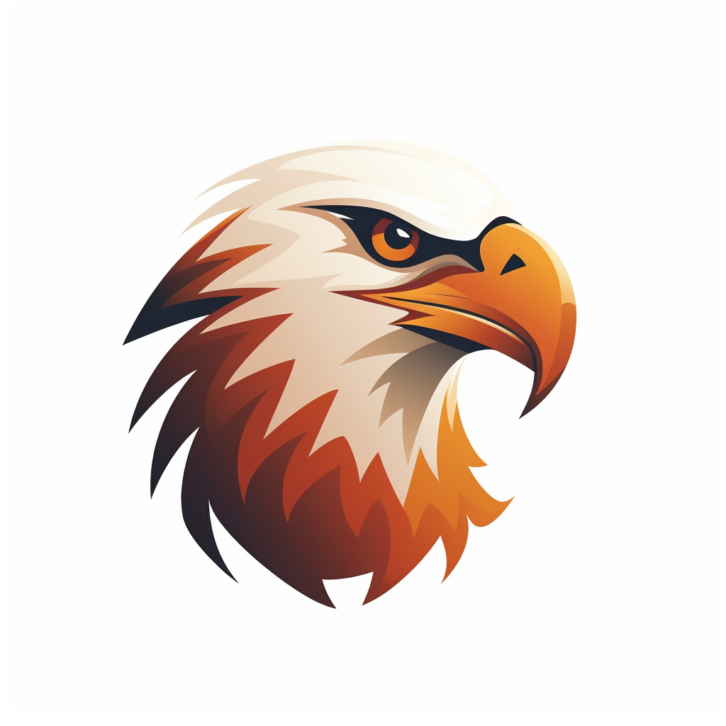 Simple eagle face icon on white background