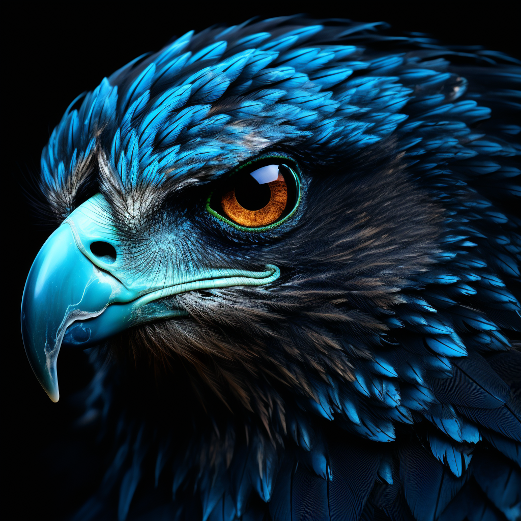 Majestic eagle with turquoise hue