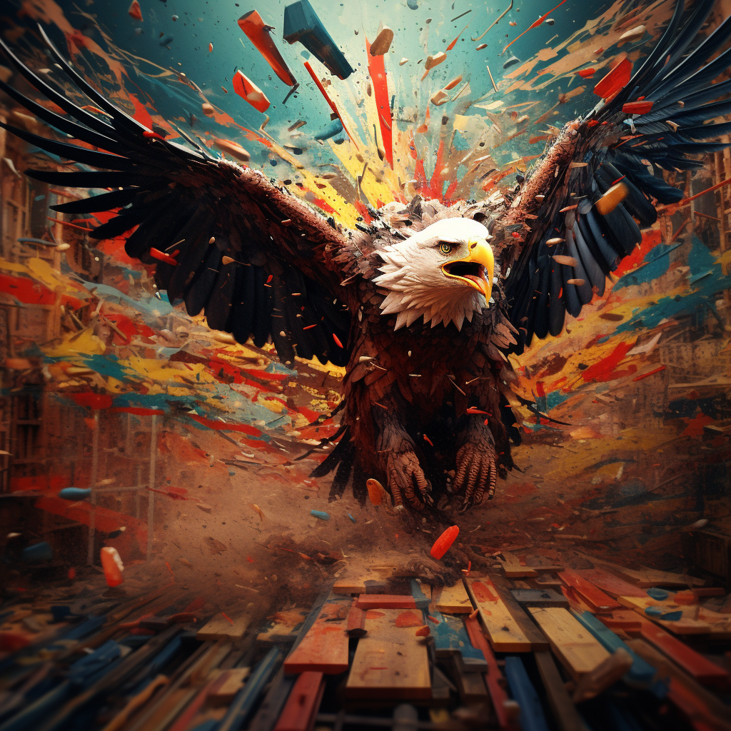 Eagle Flying Over Chaos