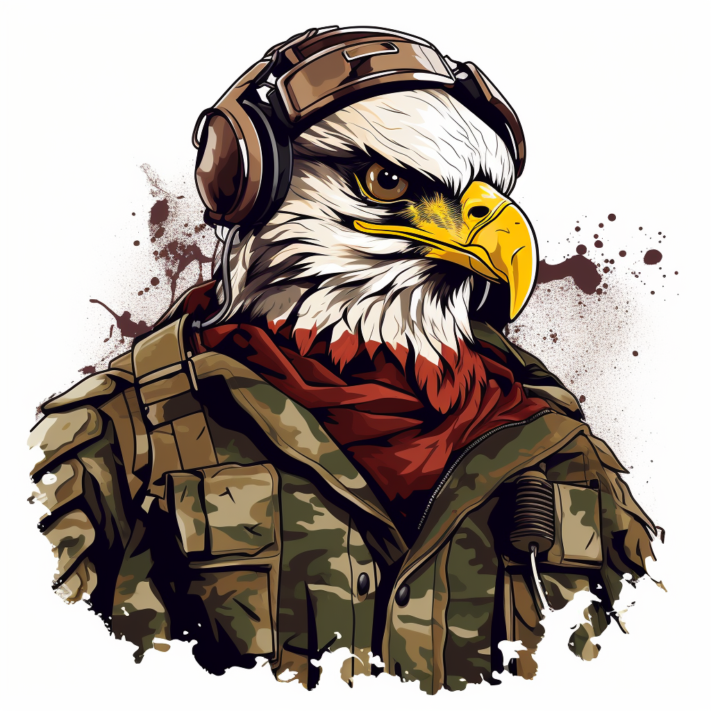 Eagle soldier in military clothing and equipment