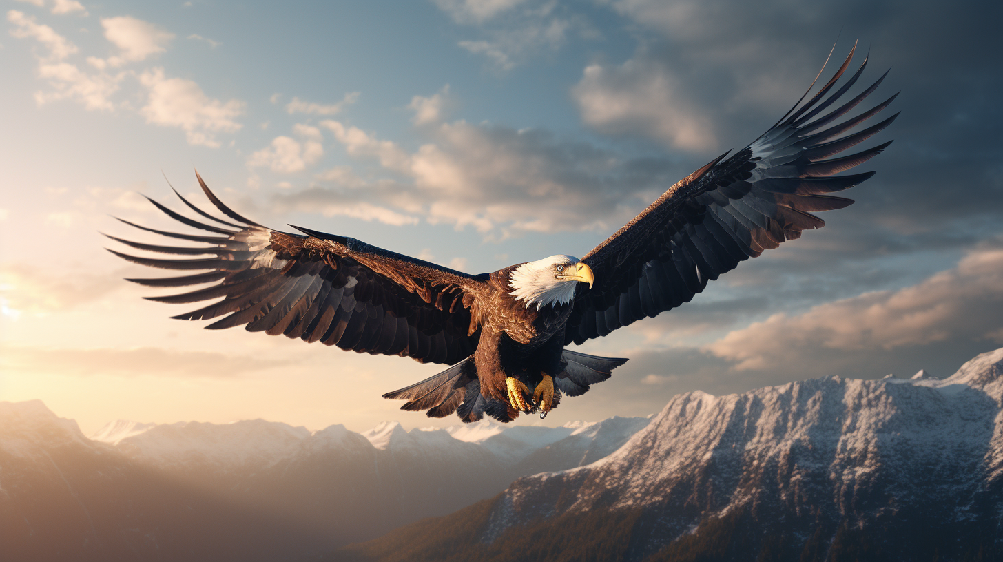 Stunning eagle soaring in the sky